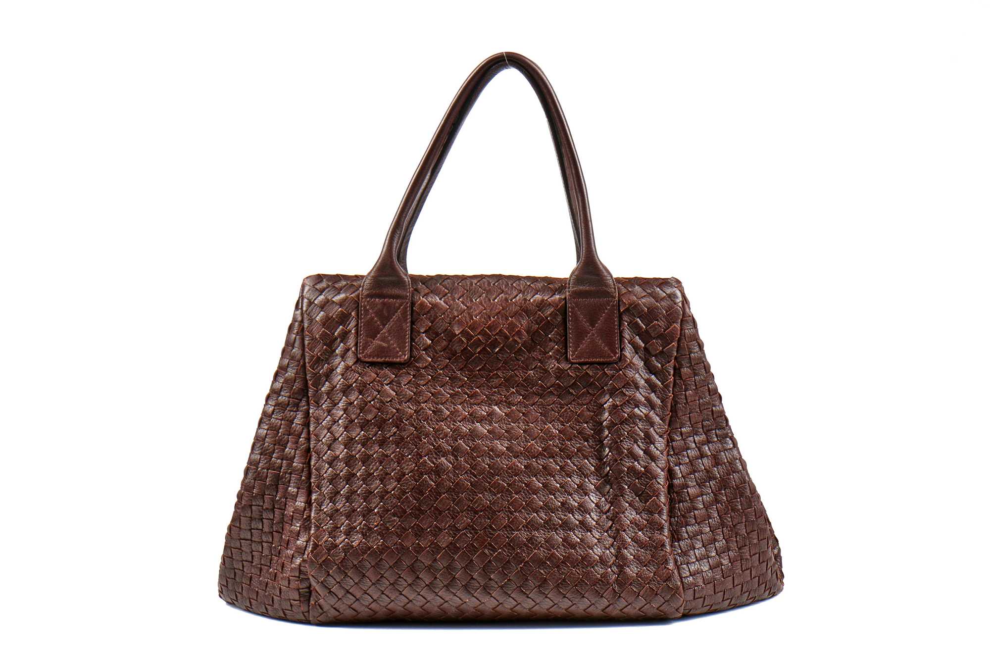 Lot 133 - A Bottega Veneta woven brown leather bag, modern