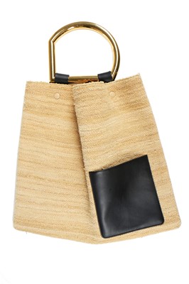Lot 137 - A Céline Sangle off-white leather handbag, modern