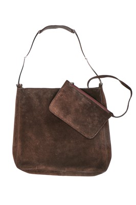 Lot 139 - A Gucci brown suede bag, circa 2000