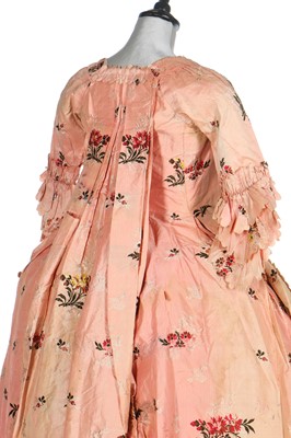 Lot 424 - A Spitalfields brocaded pink silk robe à la Française, 1760s