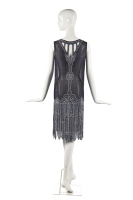 Lot 243 - A midnight blue chiffon flapper dress, 1926-28