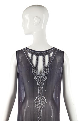 Lot 243 - A midnight blue chiffon flapper dress, 1926-28