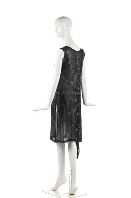 Lot 245 - A black and silver beaded flapper dress, 1928-29