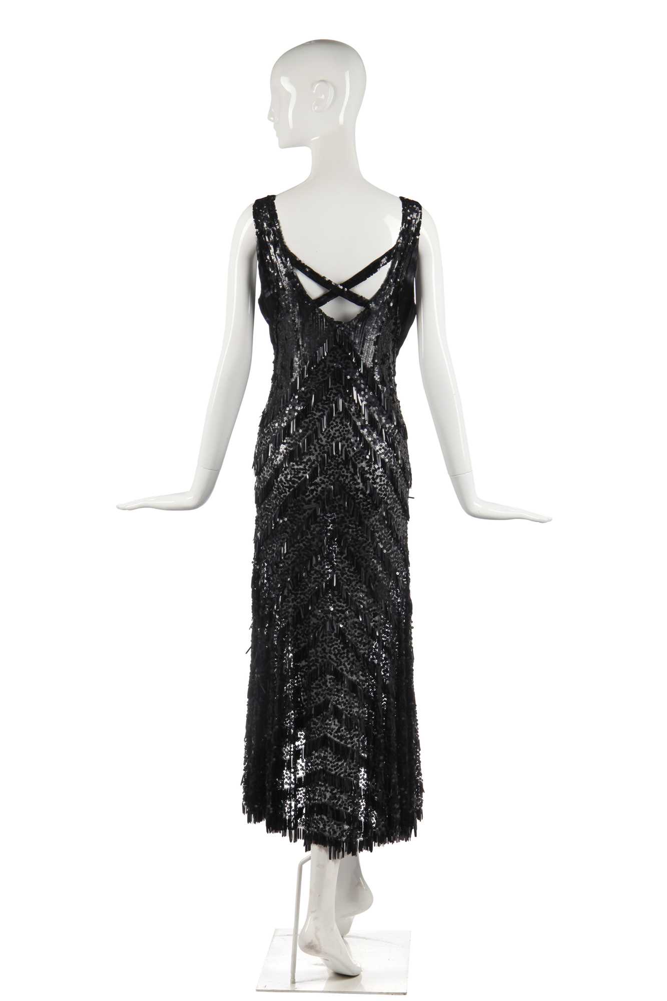 Lot 260 - A beaded and sequined tulle evening gown,