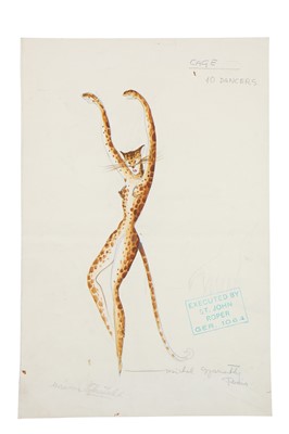 Lot 427 - A Folies Bergère costume illustration by Michel Gyarmathy, 1950s