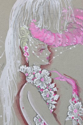 Lot 427 - A Folies Bergère costume illustration by Michel Gyarmathy, 1950s