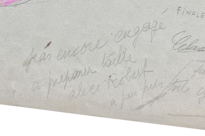 Lot 427 - A Folies Bergère costume illustration by Michel Gyarmathy, 1950s