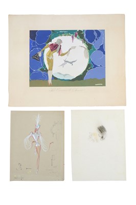 Lot 427 - A Folies Bergère costume illustration by Michel Gyarmathy, 1950s
