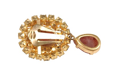 Lot 37 - A demi-parure of rhinestones and droplet cabochon 'stones', probably by Dior, 1950s