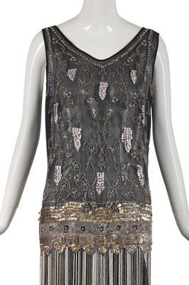 Lot 247 - A fringed and beaded flapper dress, late 1920s