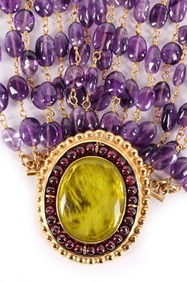 Lot 145 - A Goossens multi-strand amethyst necklace, probably 1990s