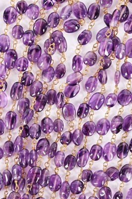 Lot 145 - A Goossens multi-strand amethyst necklace, probably 1990s