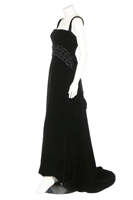 Lot 279 - A Jacques Heim black silk-velvet ballgown, circa 1961