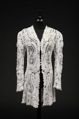 Lot 405 - A white tapelace jacket and blouse, circa 1910