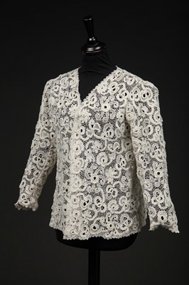 Lot 403 - Two short Irish crochet jackets, 1910-15