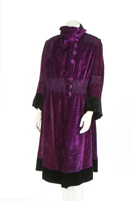 Lot 388 - A purple velvet jacket, circa 1918