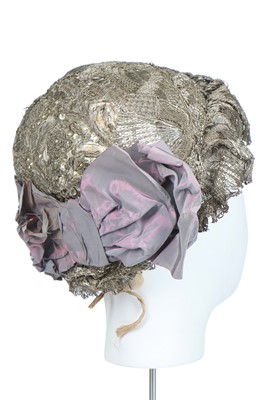 Lot 421 - A lavishly embroidered regional bonnet, German, late 19th century