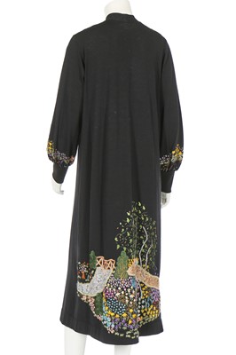 Lot 339 - An embroidered black wool-jersey dress, made in a 1930s style, modern