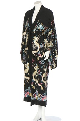 Lot 306 - Two embroidered kimonos/robes, Oriental embroidered for the European market, 1930s