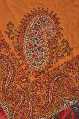 Lot 420 - A good woven drawloom shawl, Paisley or...