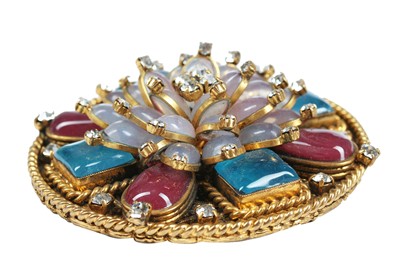 Lot 146 - A Chanel brooch/pendant with central glass 'flower', 1970s