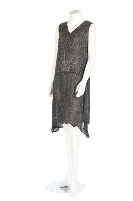 Lot 346 - A good beaded black muslin flapper dress, circa 1928