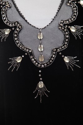 Lot 389 - A black velvet flapper dress, circa 1925