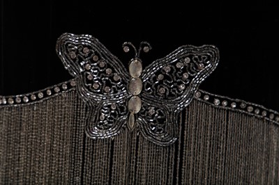 Lot 389 - A black velvet flapper dress, circa 1925