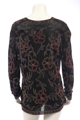 Lot 381 - A beaded peach chiffon flapper dress, circa 1925