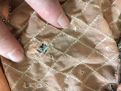 Lot 381 - A beaded peach chiffon flapper dress, circa 1925