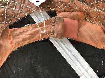 Lot 381 - A beaded peach chiffon flapper dress, circa 1925