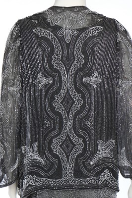 Lot 361 - A beaded black muslin evening jacket, 1920s