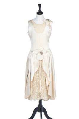 Lot 383 - Three ivory dresses, 1920s