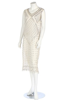 Lot 382 - A dress made from an ivory Azute shawl, 1920s