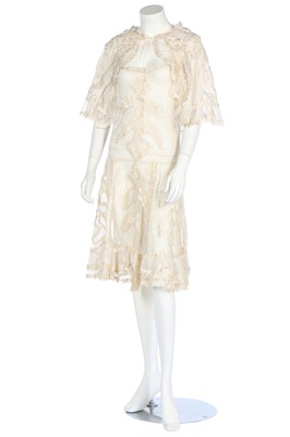 Lot 385 - Five ivory and white dresses, 1920s-early 1930s