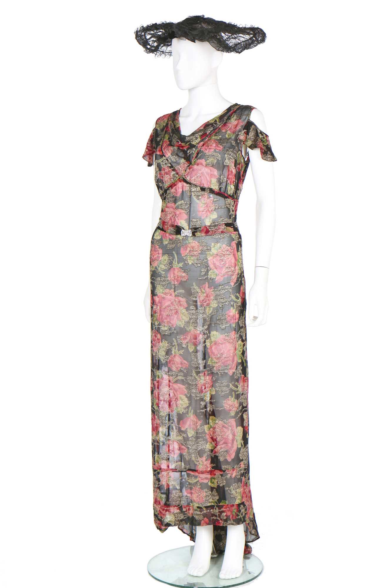 Garden Rose Chiffon Gown