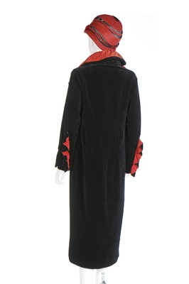 Lot 328 - Two black velvet coats, 1930s