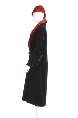 Lot 328 - Two black velvet coats, 1930s