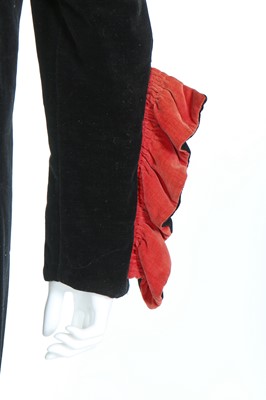 Lot 328 - Two black velvet coats, 1930s