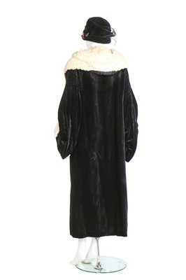 Lot 328 - Two black velvet coats, 1930s