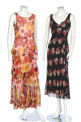 Lot 331 - A printed floral chiffon garden party gown, 1930s