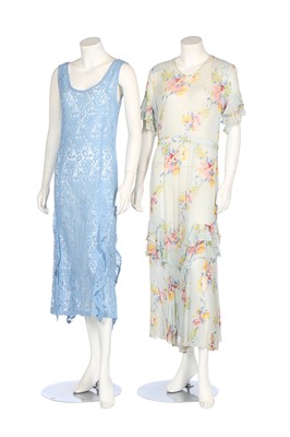 Lot 340 - A group of clothing and accessories in shades of blue, 1930s