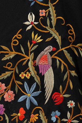 Lot 374 - Three embroidered shawls with silk fringing, 1920s