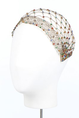 Lot 381 - Five embellished skull caps, 1920s