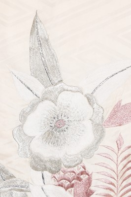 Lot 454 - An embroidered silk damask wedding kimono, Japanese, second half of the 20th century
