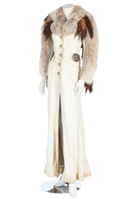 Lot 120 - A rare Gary Saxe doeskin-leather fox fur full-length coat with sable tails, 1970s
