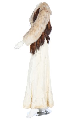 Lot 120 - A rare Gary Saxe doeskin-leather fox fur full-length coat with sable tails, 1970s