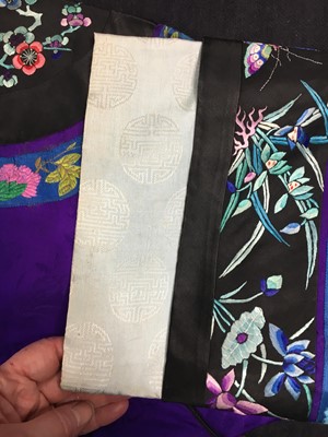 Lot 461 - A violet damask silk informal robe, chang-fu, Chinese, 20th century
