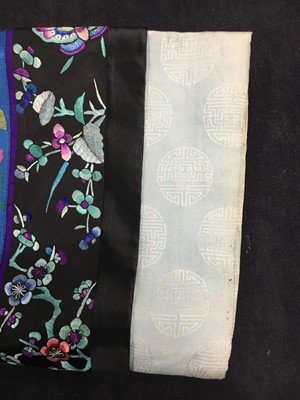 Lot 461 - A violet damask silk informal robe, chang-fu, Chinese, 20th century