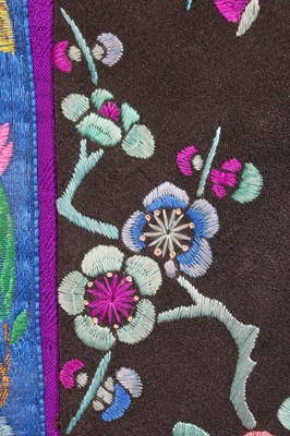 Lot 461 - A violet damask silk informal robe, chang-fu, Chinese, 20th century